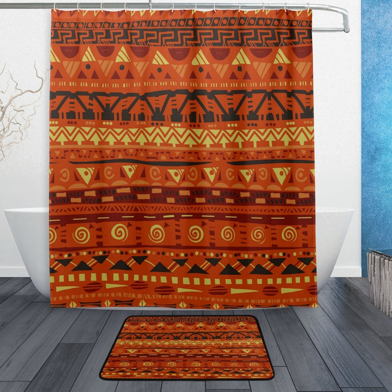 Egyptian Cloth Shower Curtain and Mat Set