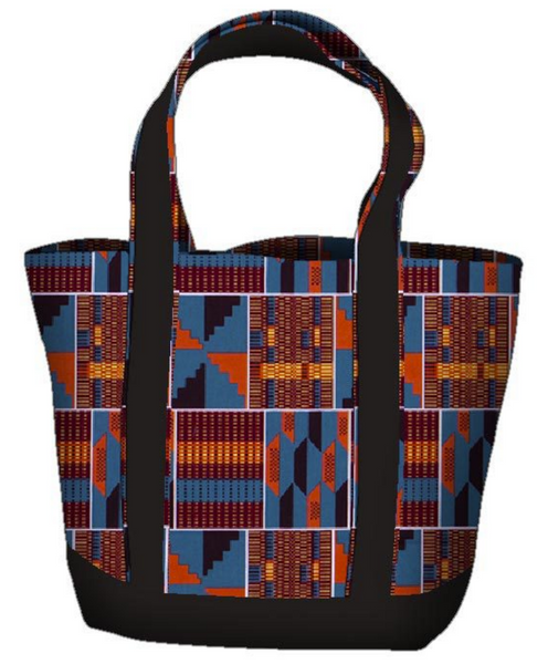 African Wax Cotton Cloth Tote Bag - Style A