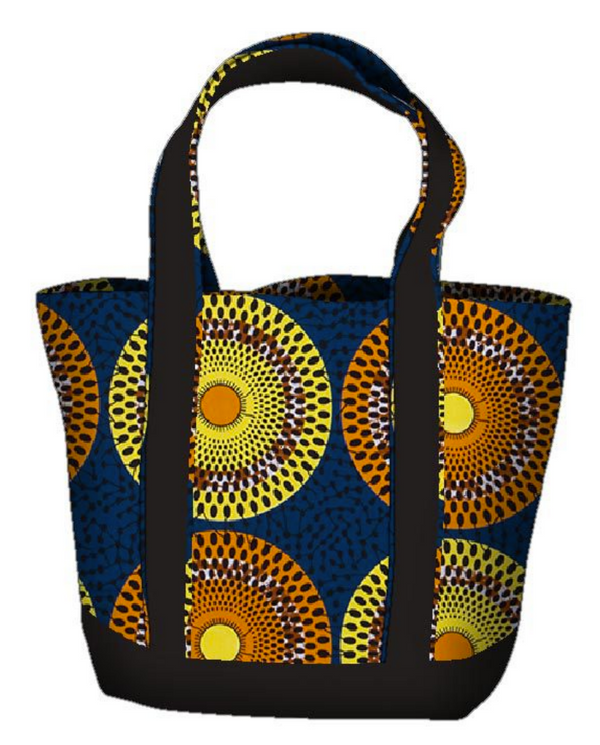 African Wax Cotton Cloth Tote Bag - Style B