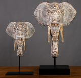 Elephant Figurines on Stands Set