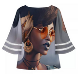 Chiffon Graphic Blouse - Style A