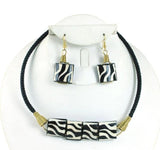 Kenyan Cow Bone Choker and Earring Set