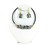 Kenyan Cow Bone Choker and Earring Set