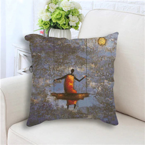 Woman on Swing Pillow Cover