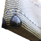 Woven Grass Handbag (Black-Tan)