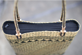 Woven Grass Handbag (Black-Tan)