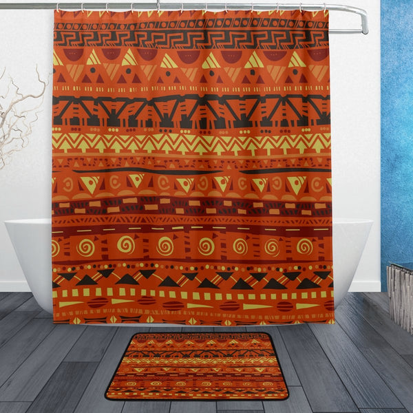 Egyptian Cloth Shower Curtain and Mat Set