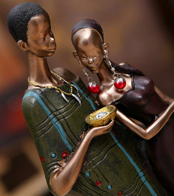African Couple Figurine