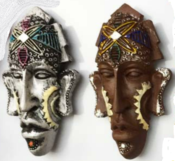 African Mask Refrigerator Magnets Set