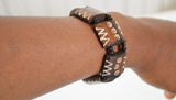 African Tribal Engraved Bone Bracelet with Elastic