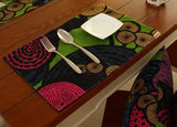 Afrocentric Multi Color Place Mats and Table Runner Set (Style B)