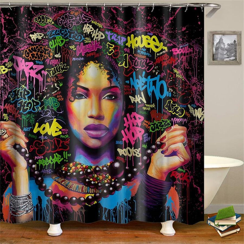 Graffiti Woman Shower Curtain