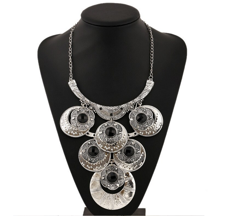 Vintage Boho Necklace - Silver