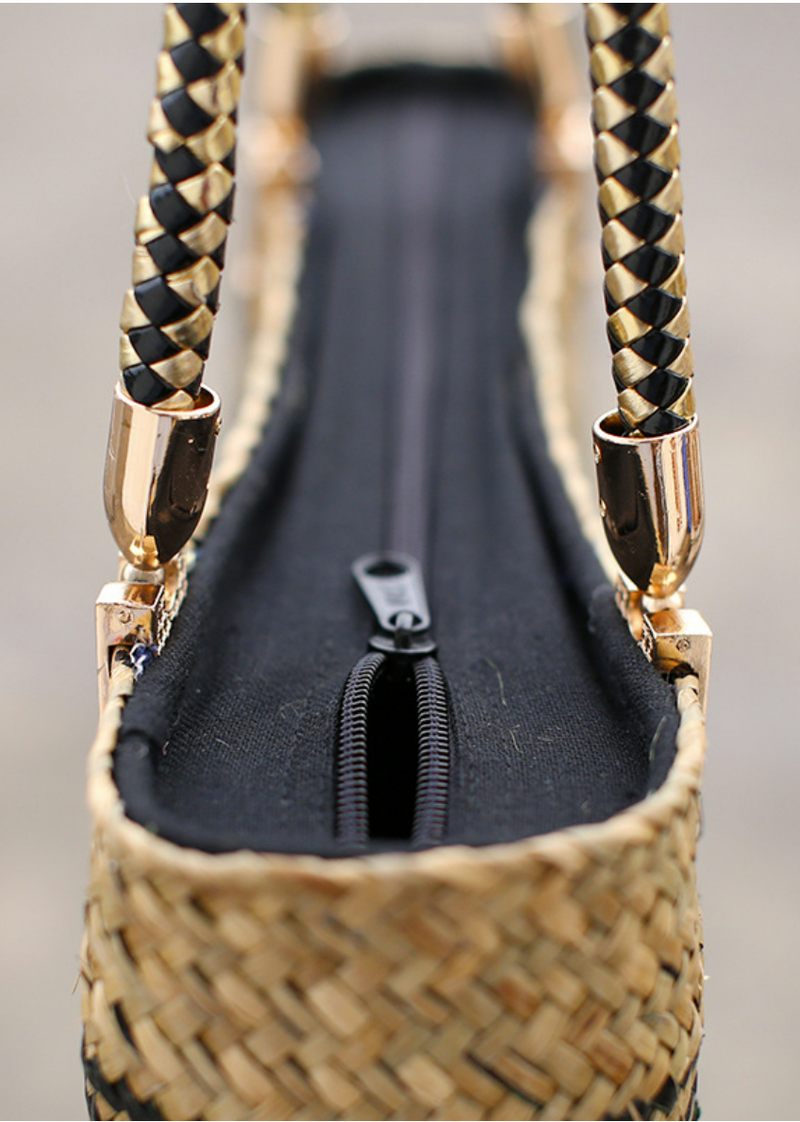 Woven Grass Handbag (Gold)